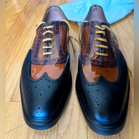 Burberry 2019 Transparent Len Brogues – Black/Brown Leather and Vinyl - Picture 1 of 6